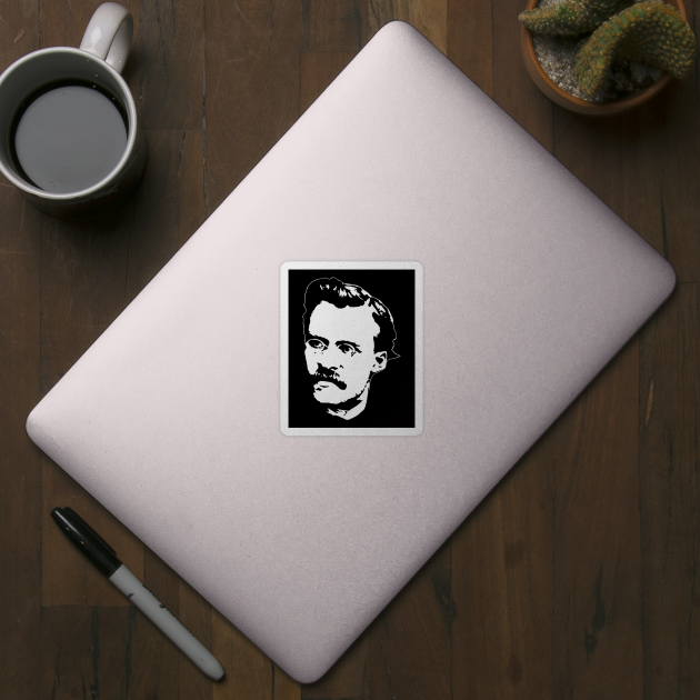 Friedrich Nietzsche White On Black by Nerd_art